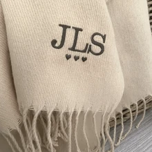 Personalised Scarf, Luxury Embroidered Soft Touch With Tassel Trim, Stocking Filler, Gifts For Her, Christmas Gift Idea For Mum Nan Daughter - Embroidered Scarf - View 7