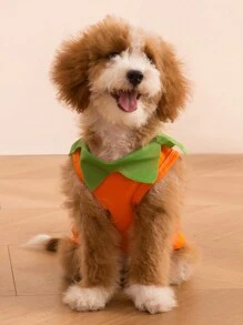 1 pezzo Gilet casual e caldo con stampa grafica a faccia di zucca, adatto per l'uso interno ed esterno per gatti e cani