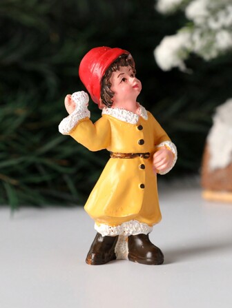 1pc Eve Resin Creative Snowman, Brown Bear, Human Statue Figurines, Suitable For Home Decor, Holiday Decor, Party Decor, Miniature Landscape Ornaments Best Gifts Christmas Decorations Home Christmas Gifts Christmas Decor