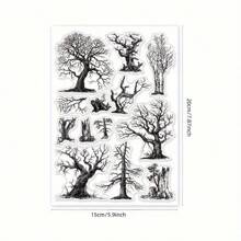 1pc Transparent Tree Trunk Stamp For Card Making, Natural Tree Trunk Shaped Transparent Silicone Stamp, DIY Scrapbooking Diary Decoration Back To School,Back To School,School Supplies