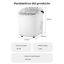 Maquina Para Hacer Hielos 18 Kg Al Día Portátil Color Blanco - Tipo de Enchufe A USA (110-127V) - Ver 2