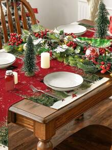 10 件一次性圣诞餐垫，寒冷冬季餐厅和家庭用餐装饰