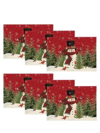 10pcs Disposable Christmas Placemats, Decorative For Restaurants And Home Dining In Cold Winter