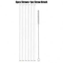 Set di cannucce riutilizzabili semi-trasparenti di diametro 9mm con 1 pennello in acciaio inossidabile, facili da pulire, compatibili con