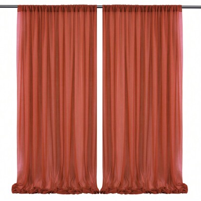 2 Stück Hintergrund Vorhang Stretch Chiffon Hintergrund Vorhänge Vorhänge für Hochzeit Babyparty Geburtstag Hintergrund Vorhänge Fotografie Requisiten Karamellfarbe 5FTx8FT