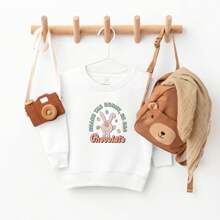 Follow The Bunny He Has Chocolate | Toddler Sweatshirt