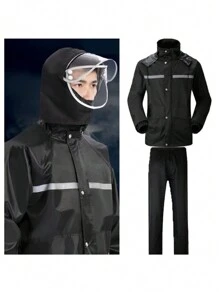 IMPERMEABLE PARA CICLISMO Y MOTOCICLISTA[h885y887] - Negro - Ver 10