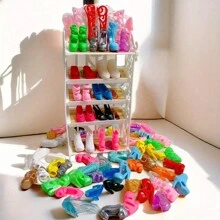 10 件/20 件/30 件时尚各式耐用塑料鞋套装，适合 11.8 英寸娃娃 - 彩色鞋子配饰 - 送给女孩的完美礼物