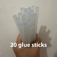 迷你热胶枪，20W 电动胶枪，硅胶枪，胶水，美式插头型号，快速加热，适用于 7mm 胶棒，多功能工业高温胶水工具，迷你胶枪套件，胶枪套装组合，适用于儿童学校工艺品和快速家居维修，适用于 7mm 胶水胶棒，粉色热胶枪组合