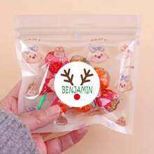 1.57Inch 100PCS Custom Christmas Stickers Merry Christmas Gift Tags Stickers Sheet Holiday Custom Name Stickers Christmas Sticky Gift Tags Labels Stickers Christmas Name Labels Kids Custom Stickers Merry Christmas Stickers Personalized Labels Adhesive Xmas Decorative Envelope Seals Stickers For Cards Gift Boxes - Multicolor - View 6