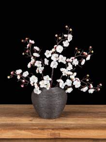 1 件装秋季装饰仿真梅花花束丝绸冬季假植物情人节礼物生日派对装饰婚礼花篮新娘手捧花家居装饰餐厅卧室窗台花瓶装饰新年装饰户外花园开学季 - 彩色 - 查看 12