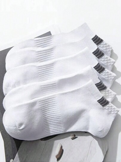 5 أزواج جوارب رياضية كاجوال للرجال، خصر مطاطي مرن...