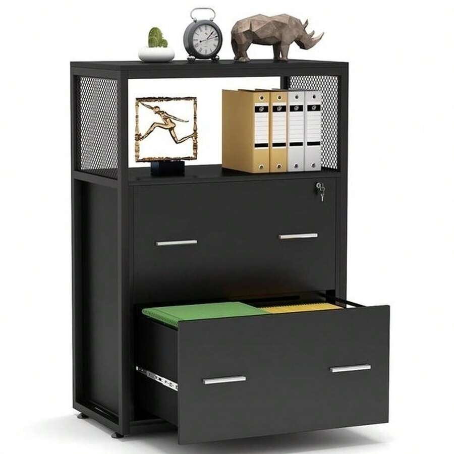 2 Drawer Lateral File With Lock Large Modern Filing