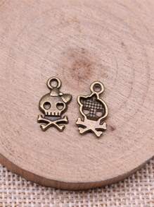 25pcs/Bag 16x9mm Bow Skull Charms For DIY Earring, Necklace, Bracelet, Keychain Making DIY Jewelry Making - Bowknot Skull - View 2