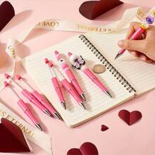 30pcs Exquisite Personalized Beaded Pens Random Color Suitable For DIY Handmade Home Office Back-To-School Season Supplies Christmas Halloween Party Supplies Birthday Gifts For Friends (Black Ink)