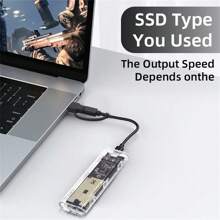 透明 USB Type-C 10Gbps PCI-E M.2 NVME SSD 外壳，支持 M.2 NVME PCIe 协议单协议 SSD - 無色 - 查看 3