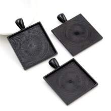 4pcs Square Pendant Blank Cabochon Base Setting Fits 25mm Zinc Alloy Bezel Tray DIY Jewelry Making Accessories Findings