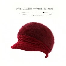 Mũ len lông thỏ giả ấm áp có vành - Mũ mùa đông dày, ấm áp dành cho phụ nữ | Hoàn hảo cho Giáng sinh và các hoạt động ngoài trời - Nhiều màu - Xem 7