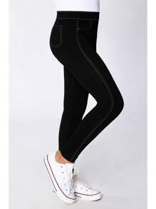 Lupo Children's Leggings, 150 Yarn Polyamide, Thick Fabric - màu đen - Xem 5