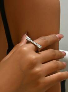 1枚简约时尚马蹄形戒指，百搭饰品，适合日常佩戴 - 馬蹄戒指 - 查看 3