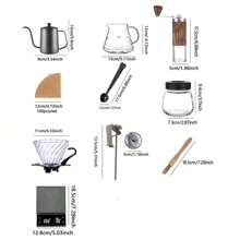 1/5/6/7/8/9/10件便携式咖啡礼盒套装 - 咖啡粉压滤器、滤布、手动手冲咖啡壶 返校季 - 黑色 - 查看 4