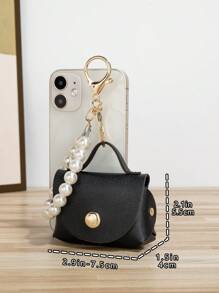 Túi xách mini ngọc trai thời trang giản dị Quà tặng nhỏ Quà tặng cho cô ấy Quà tặng sinh nhật cho nam giới - màu đen - Xem 4