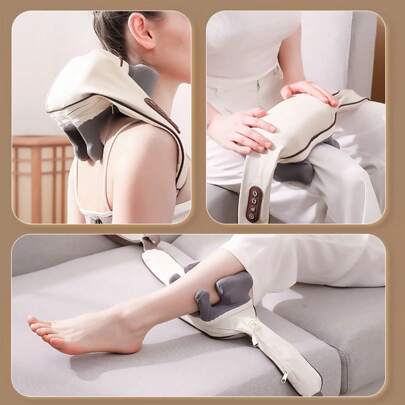 8D电动肩颈按摩器 - 一款模拟人手按摩肩颈斜方肌的按摩披肩。适合作为礼物、情人节礼物，也适合户外运动、健身房、居家锻炼和按摩使用。