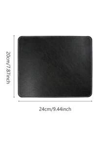 1pc Leather Mouse Pad, Waterproof, Suitable For Computer Desk, Rubber Bottom With Anti-Slip Particles, Notebook Mouse Pad