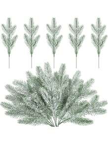 1/5/10 pezzi Decorazione natalizia per la casa Rami di pino artificiali Ghirlanda natalizia con decorazione innevata Pianta simulata Aghi di pino a cinque punte Accessori per albero di Natale Aghi di pino tridimensionali simulati - Multicolore - Visualizzare 6