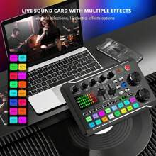 Podcast Equipment Bundle, Recording Studio Package With Voice Changer, Live Sound Card - Audio Interface For Laptop Computer Living Broadcast Live Streaming - Multicolor - View 4