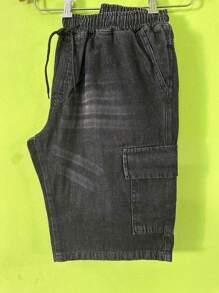 Men's Bermuda Jeans CARGO - Black - View 1