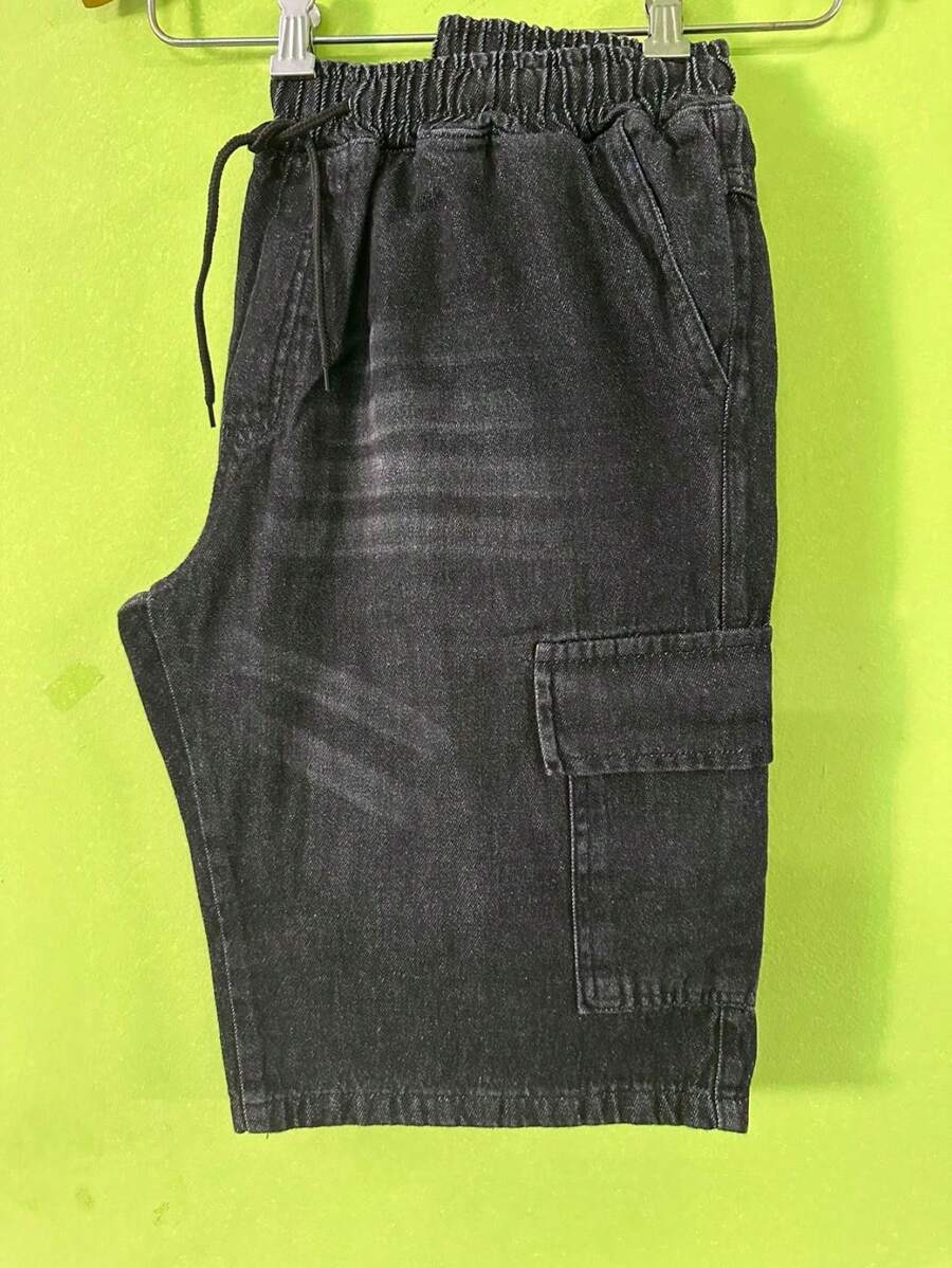 Men's Bermuda Jeans CARGO - Black - View 1