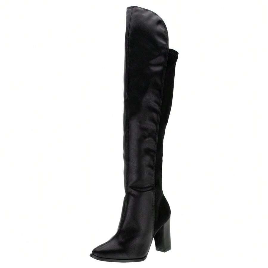 Women Over-The-Knee Boots - 黑色 - 查看 1