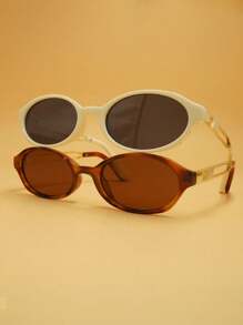 SeeBand 复古椭圆形时尚眼镜，适合女士、男士、时尚窄圆形时尚眼镜，Y2K 设计师复古太阳镜，街头风格，适合毛衣夹克、运动衫、连帽衫、皮裤和工装裤 - 彩色 - 查看 12