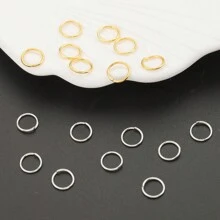 Assortiment de découverte pour la création de bijoux : anneaux ouverts blancs et dorés de 4 mm/5 mm/6 mm/7 mm/8 mm/10 mm, fermoirs mousquetons, anneaux fermés, pour bracelets, colliers, porte-clés, cadenas, fournitures pour bijouterie faite main
