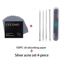 4 Pieces Professional Acne & Blackhead Remover Tool Kit - Includes Blackhead Extractor, Pimple Needle, Comprehensive Facial Cleansing Tool (Rose Gold 4 Pieces Set)