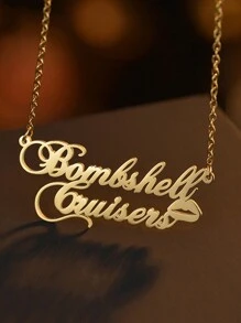 1 件装新款个性百搭 DIY 英文字母项链女不锈钢锁骨链可定制名字简约日常风格钥匙扣含礼盒情人节礼物生日礼物母亲节礼物日常礼物 - 彩色 - 查看 4