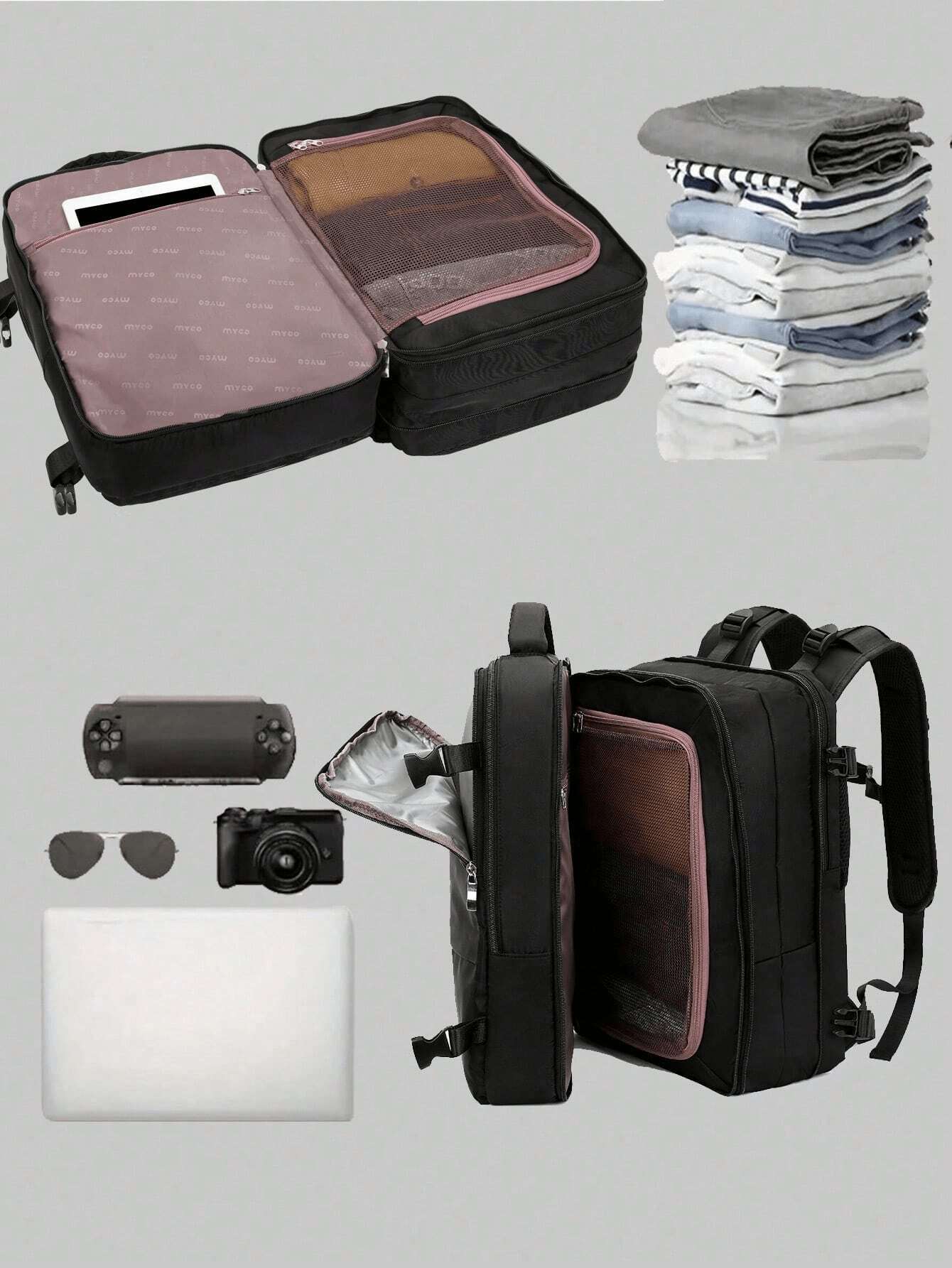 quncheng Gingerbread Man Backpack, Expandable Large Capacity Travel