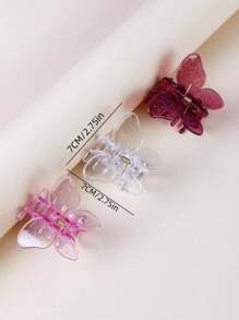 Garra de pelo con diseño de mariposa - Gris - Ver 8