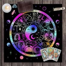 1pc 12 Constellations Tarot Card Tablecloth Altar Cloth Sun Moon Starry Sky Tarot Tablecloth For Spread Tarot Reading Cover Decor Tablecloth Decor Witchy Decor Tarot Mat