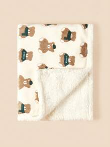 1pc Newborn Baby Folding Double-Layer Blanket, Baby Stroller Quilt, Autumn & Winter Love Valentine - Multicolor - View 13