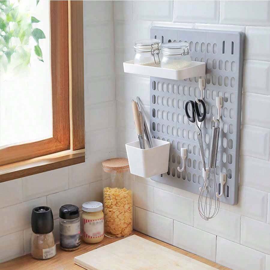Multi-Tier Floor Standing Kitchen Organizer Rack, Wall Mount Storage Shelves Without Drilling,Kitchen Storage,Kitchen Organizer,Kitchen Organiser,Storage Items,Kitchen,Storage,Organizer,Organiser,Organization,Organizers,Drawer Organizer,Travel,Kitchen Items,Kitchen Utensils,Kitchen Tools,Kitchen Things. - Multicolor - View 1