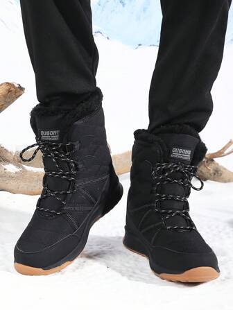 Winter Schneestiefel, Outdoor Warm mit Fellbesatz, wasserdicht & rutschfest Schneeschuhe für Damen und Herren