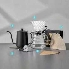 1/5/6/7/8/9/10件便携式咖啡礼盒套装 - 咖啡粉压滤器、滤布、手动手冲咖啡壶 返校季 - 黑色 - 查看 14