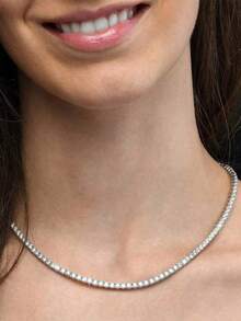 1pc Sparkle Moissanite  Necklace For Women S925 Sterling Silver Yellow Gold-Plated Glamorous Valentine's Day Fine Ladies Jewelry Gift