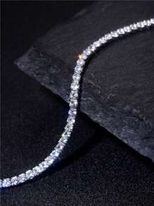 1pc Sparkle Moissanite  Necklace For Women S925 Sterling Silver Yellow Gold-Plated Glamorous Valentine's Day Fine Ladies Jewelry Gift