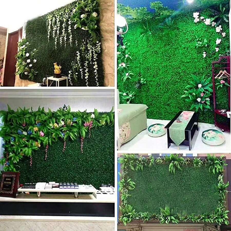 Artificial Plastic Densely Packed Boxwood Fence Panels, Privacy