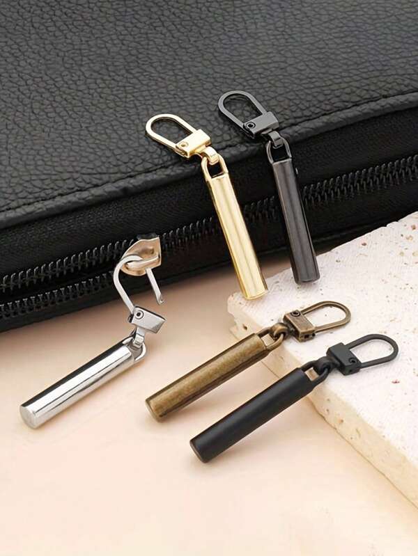 5个可拆卸金属拉链头，耐用拉链头替换件，时尚设计，金属拉链头维修套装，通用可拆卸拉链头替换件，带钩环，拉链头 - 易于安装，适用于夹克、服装、包袋、行李箱、S、背包和DIY项目 - 耐用，替换拉链头