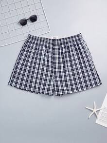 3 Pcs Men's Multicolor Briefs Plaid Printed Stylish Breathable Comfortable Boxer Briefs - Multicolor - View 5