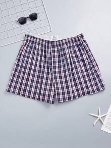 3 Pcs Men's Multicolor Briefs Plaid Printed Stylish Breathable Comfortable Boxer Briefs - Multicolor - View 4